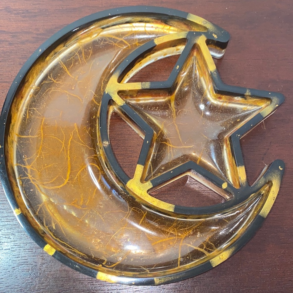 Moon with Star Handmade Resin Tray